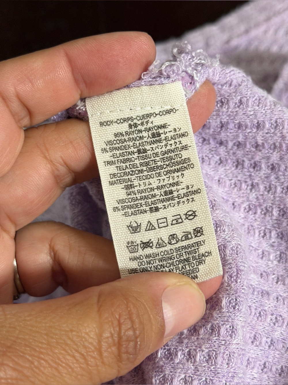 Free People We The Free MEDIUM Lavender Purple Laguna V Neck Thermal Top - Picture 6 of 8